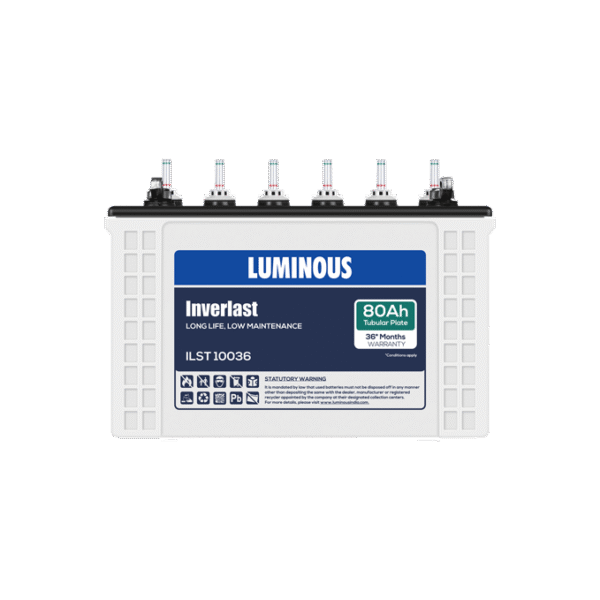 Luminous Inverlast ILST 10036 — 85Ah Short Tubular Inverter Battery Luminous Inverlast ILST 10036 — Short Tubular Inverter Battery
